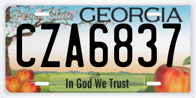 GA license plate CZA6837
