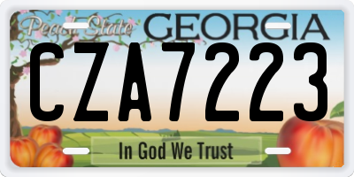 GA license plate CZA7223
