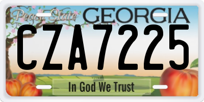GA license plate CZA7225