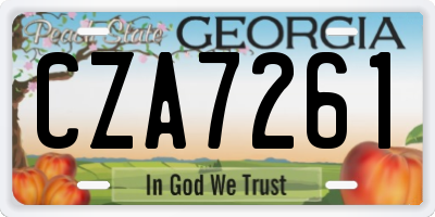 GA license plate CZA7261