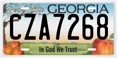 GA license plate CZA7268