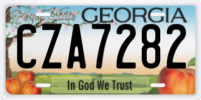 GA license plate CZA7282