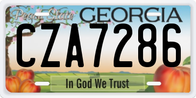 GA license plate CZA7286