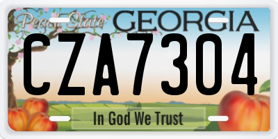 GA license plate CZA7304
