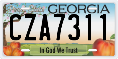 GA license plate CZA7311