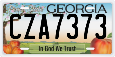 GA license plate CZA7373