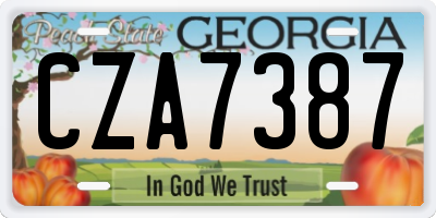 GA license plate CZA7387