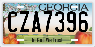 GA license plate CZA7396