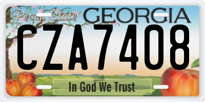 GA license plate CZA7408