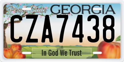GA license plate CZA7438