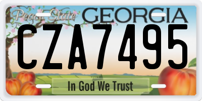 GA license plate CZA7495