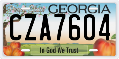 GA license plate CZA7604