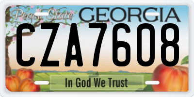 GA license plate CZA7608