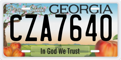 GA license plate CZA7640