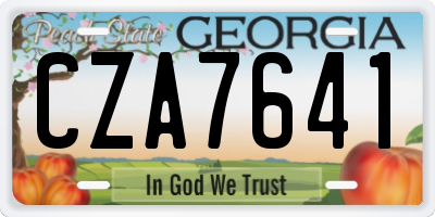 GA license plate CZA7641