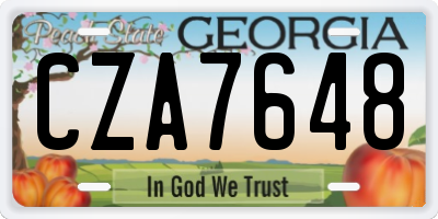 GA license plate CZA7648
