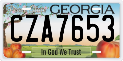 GA license plate CZA7653