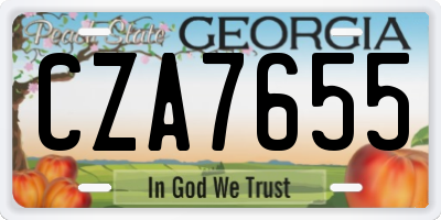 GA license plate CZA7655