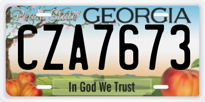 GA license plate CZA7673