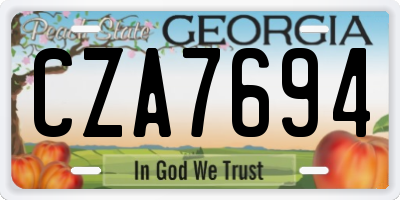 GA license plate CZA7694