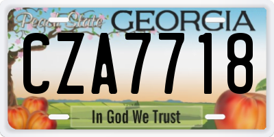 GA license plate CZA7718