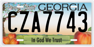 GA license plate CZA7743