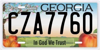 GA license plate CZA7760