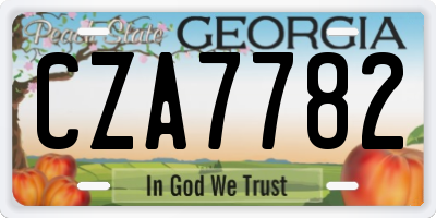 GA license plate CZA7782