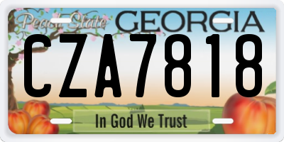 GA license plate CZA7818