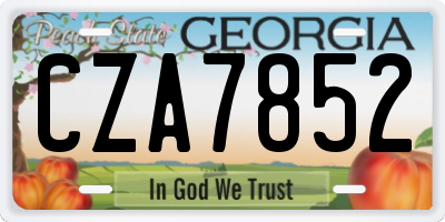 GA license plate CZA7852