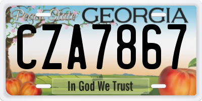 GA license plate CZA7867
