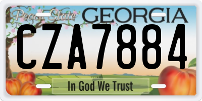 GA license plate CZA7884