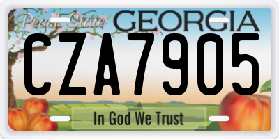 GA license plate CZA7905