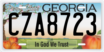 GA license plate CZA8723