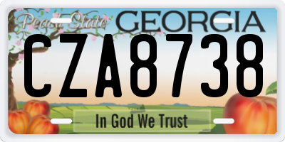 GA license plate CZA8738
