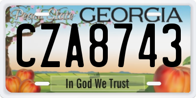 GA license plate CZA8743