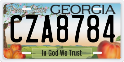 GA license plate CZA8784