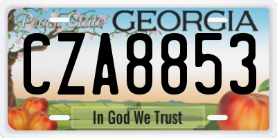 GA license plate CZA8853