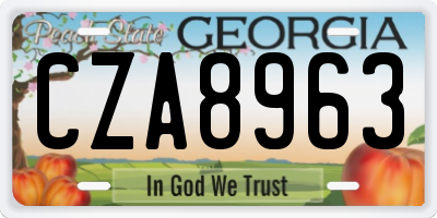 GA license plate CZA8963
