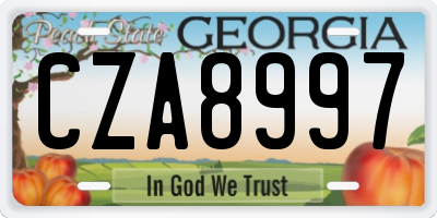 GA license plate CZA8997
