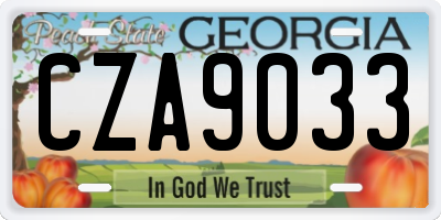 GA license plate CZA9033