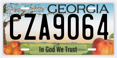 GA license plate CZA9064