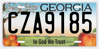 GA license plate CZA9185