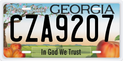 GA license plate CZA9207