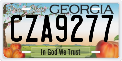 GA license plate CZA9277