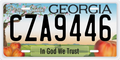 GA license plate CZA9446