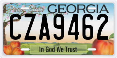 GA license plate CZA9462