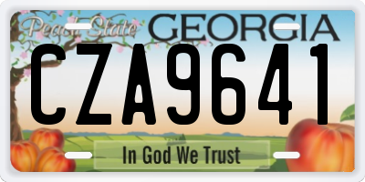 GA license plate CZA9641