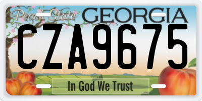 GA license plate CZA9675