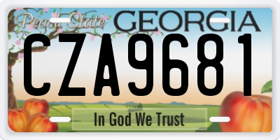 GA license plate CZA9681